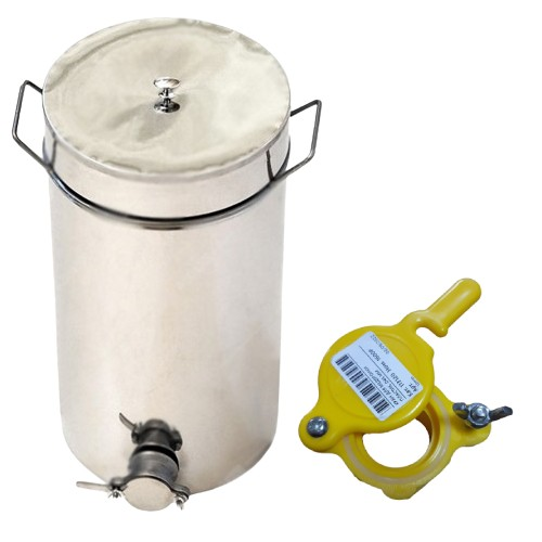Бак відстійник для меду 20 л, кран пластмасовий 1637P