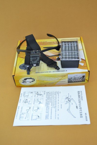 Лупа бинокулярная налобная с подсветкой MG9892-B