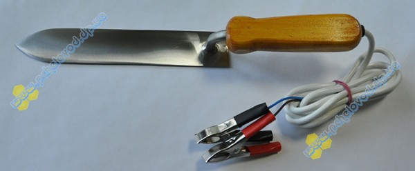 Нож пасечный (электрический) для распечатки сот 230 мм 12 V  (нержавейка)